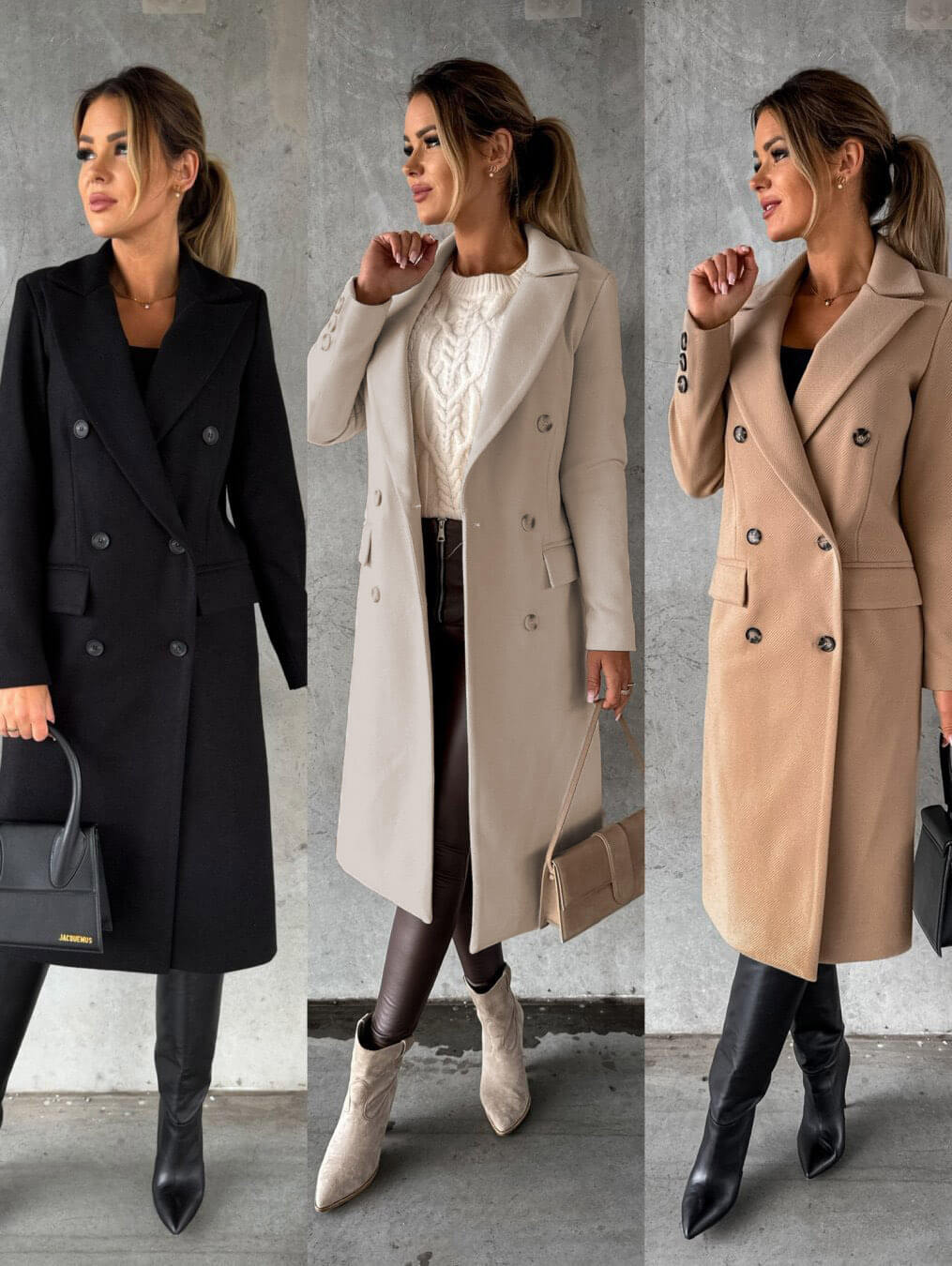 Charlotte Manteau Dame Uld Elegant – Lang Pasform, Klassiske Revers & Tidløs Stil