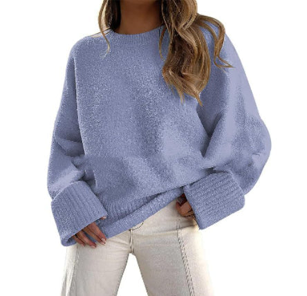 Amira Pull Femme en Peluche Douce – Col Rond, Coupe Relax & Confort Intemporel