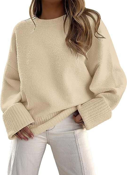 Amira Pull Femme en Peluche Douce – Col Rond, Coupe Relax & Confort Intemporel