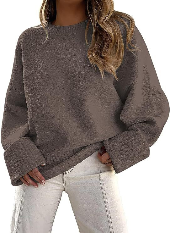 Amira Pull Femme en Peluche Douce – Col Rond, Coupe Relax & Confort Intemporel