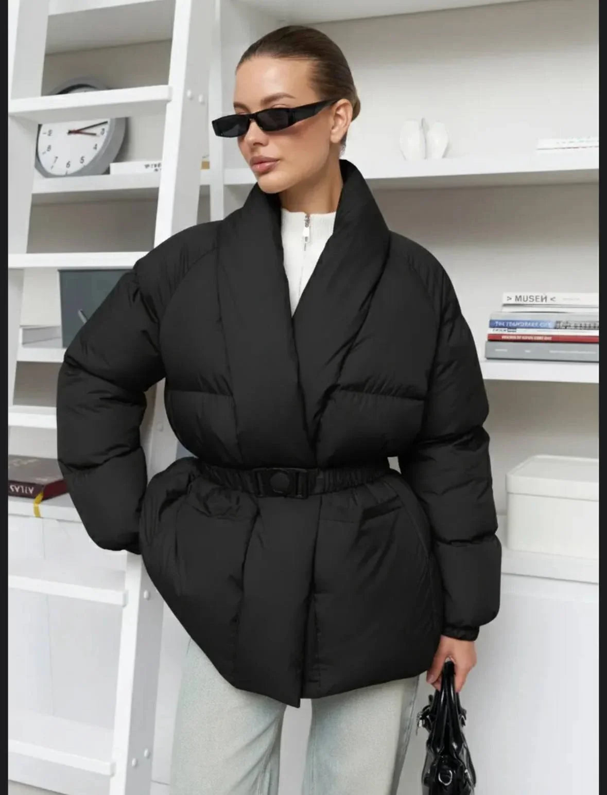 Katie Doudoune Femme Chic – Ceinturée, Col Montant & Isolation Chaude pour l’Hiver