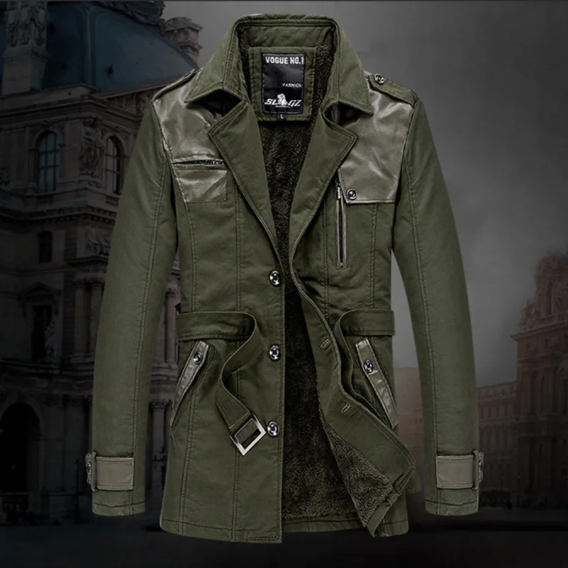 Ανδρικό χειμερινό τζάκετ Arth sherpa – στρατιωτικό στυλ, λεπτομέρειες από δερματίνη και ζεστασιά