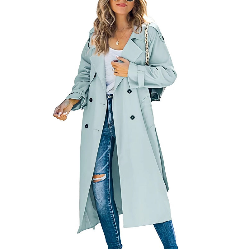 Brielle Trench Lang Kvinde – Elegant, Let & Ideel til Forår og Efterår