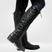 Avia Damen Stiefel aus Leder – Bequeme Schnürstiefel mit rutschfester Sohle & warmem Futter