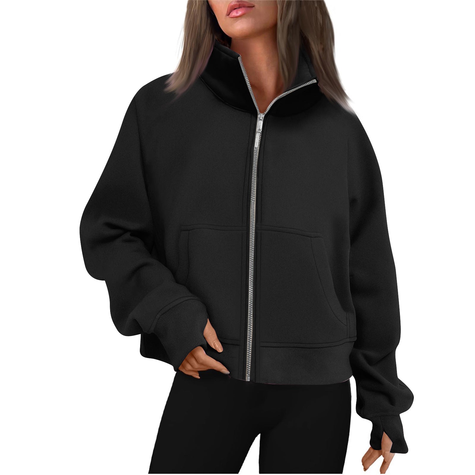 Evangeline Giacca Donna con Zip e Collo Alto – Taglio Corto Moderno & Comfort Premium