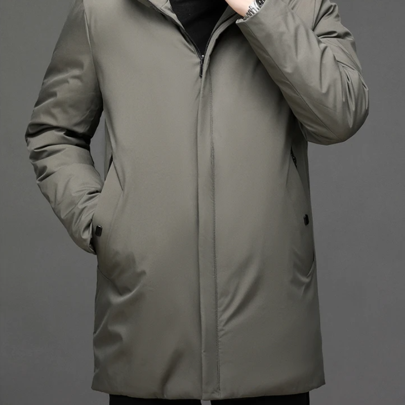 Jamiel Veste d’Hiver Homme Imperméable – Manteau Coupe Regular avec Capuche Coupe-Vent