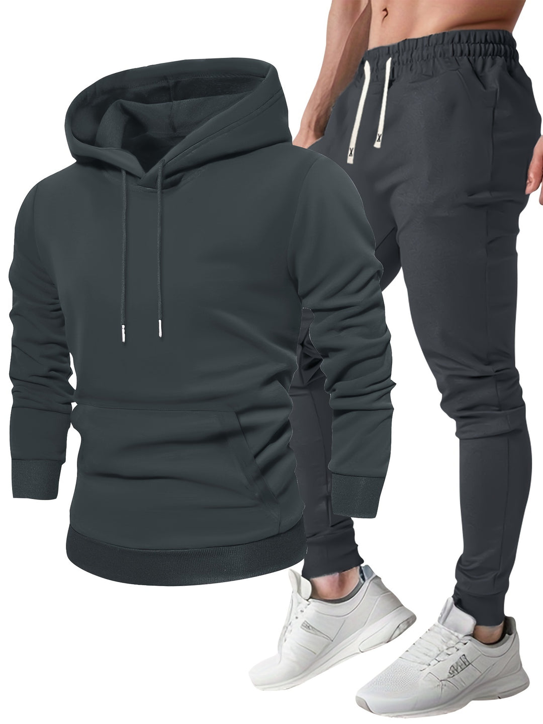 Henry komplet sportska muška majica s kapuljačom i trenirka – prozračni poliester, regular fit, casual i sportski