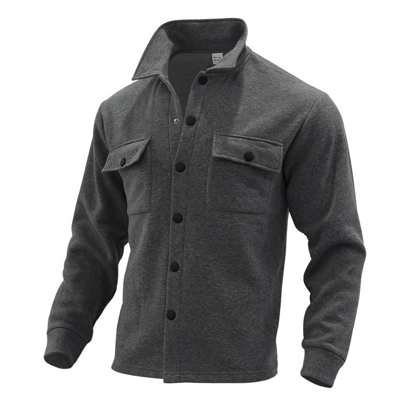 Noir Élan Overshirt Homme – Veste Chemise Casual Chic en Coton Mélangé Coupe Regular