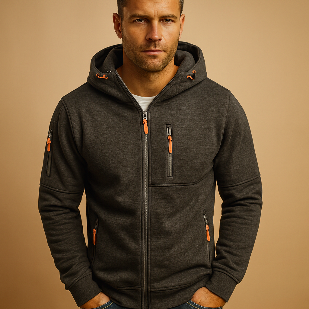 Vito Men's Zip-Up Hoodie – Warm Comfortable Casual Sport Style Sweatshirt with Hood