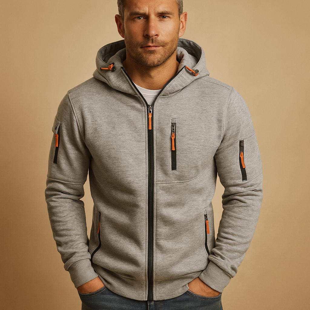 Vito Men's Zip-Up Hoodie – Warm Comfortable Casual Sport Style Sweatshirt with Hood