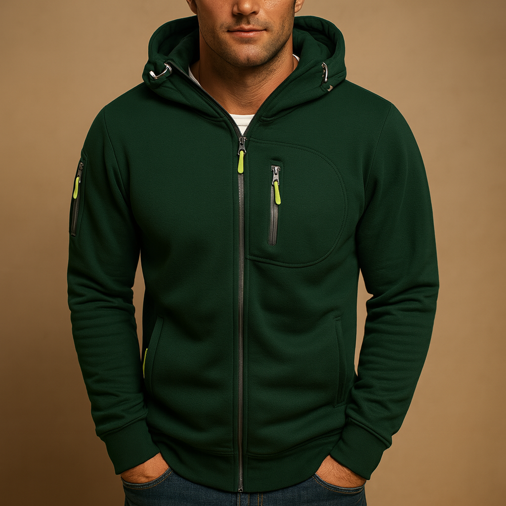 Vito Men's Zip-Up Hoodie – Warm Comfortable Casual Sport Style Sweatshirt with Hood