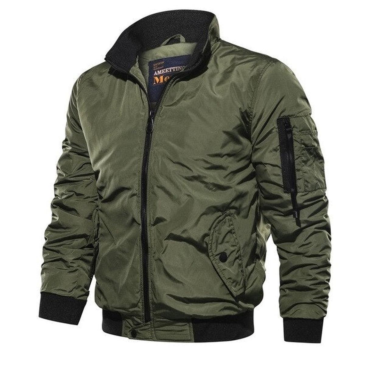Henry Bomber Homme – Veste Légère Coupe Relax avec Poche Utilitaire sur Manche