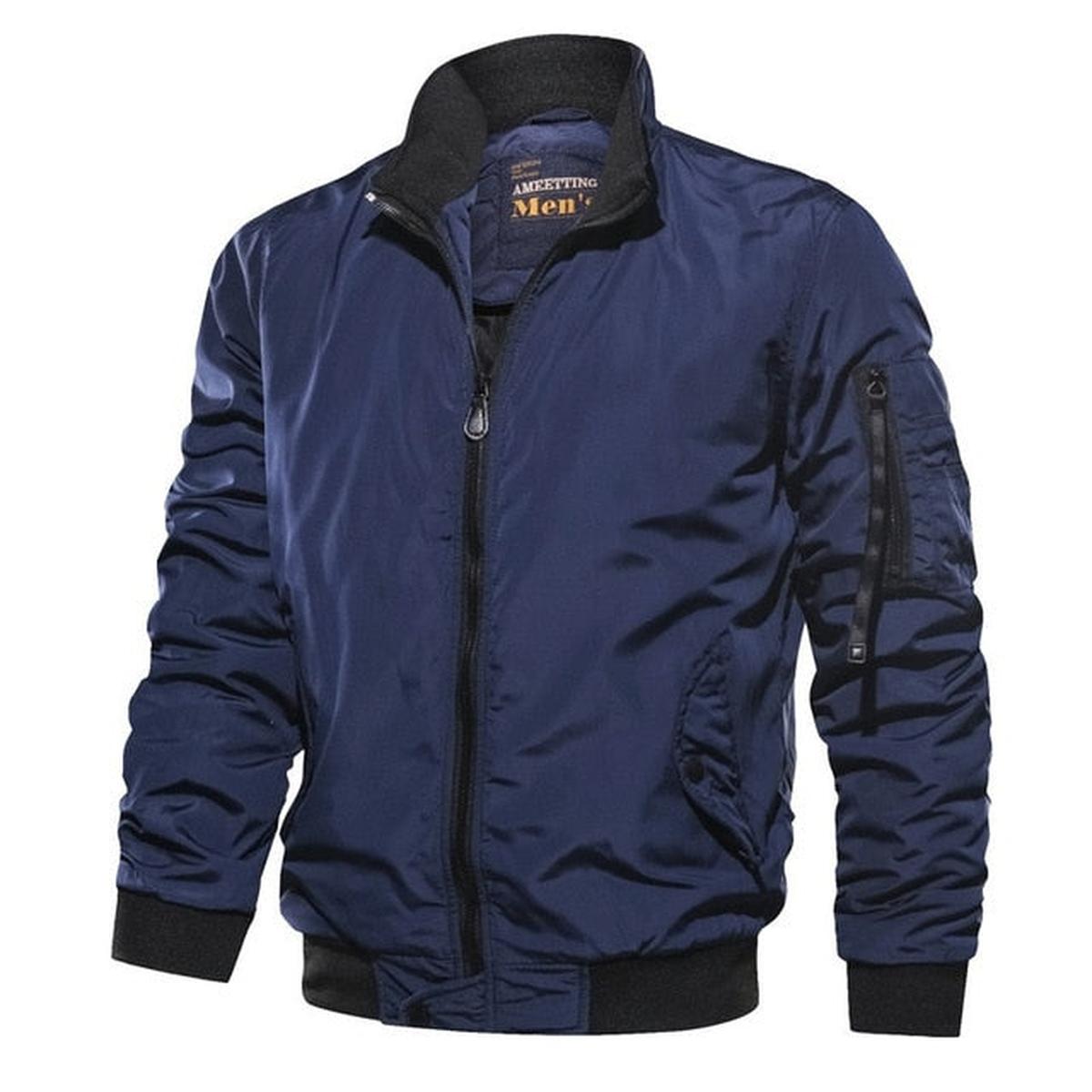Henry Bomber Homme – Veste Légère Coupe Relax avec Poche Utilitaire sur Manche