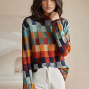 Nicole sweter Femme Luxe – elegancki sweter w kratę z miękkiego i wyrafinowanego kaszmiru