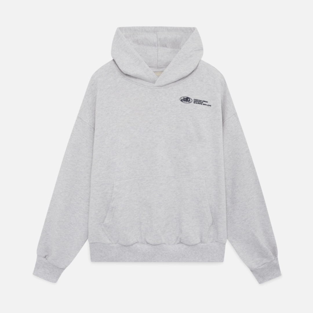Kenna Sweat à Capuche Femme – Hoodie Gris Chiné 100% Coton, Minimaliste & Confortable