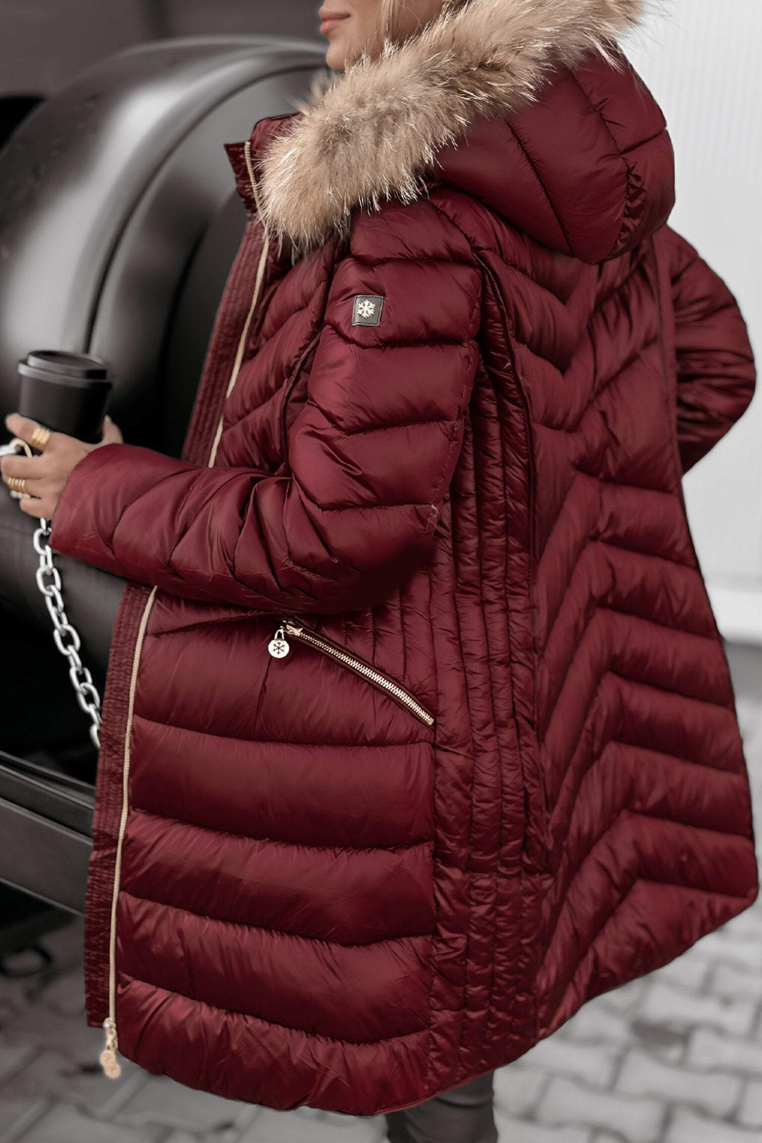 Marley Women's Winter Coat – Warm Jacket in Soft Cotton with Elegant Hooded Design