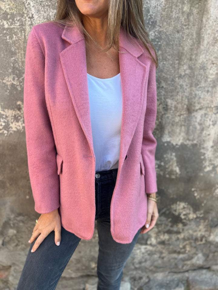 Haggai Blazer Mulher Elegante – Casaco Clássico em Lã Misturada Suave e Versátil