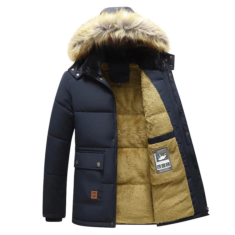 Amos Parka d’Hiver Homme – Manteau Rembourré avec Col en Fourrure et Coupe Confortable