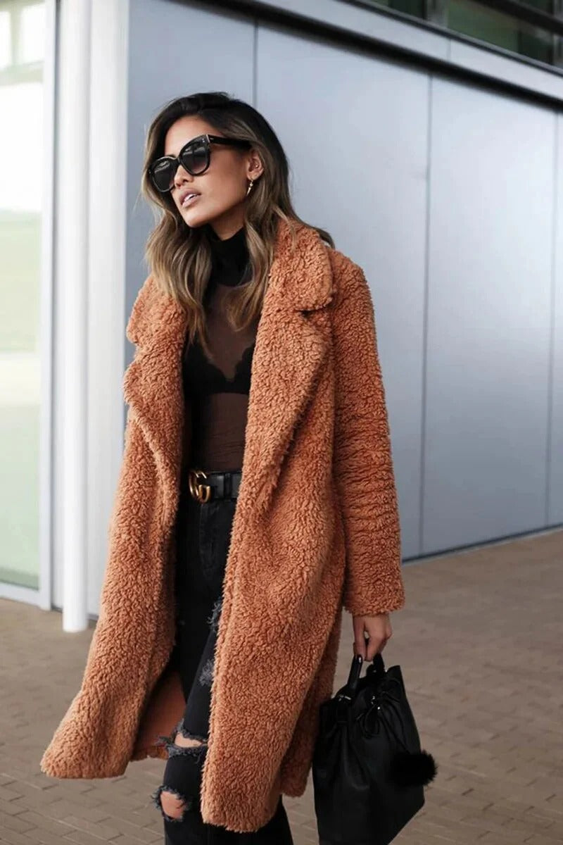 Soph Manteau Teddy Damski – Miękka i Ciepła Kurtka Oversize na Codzienny Komfort