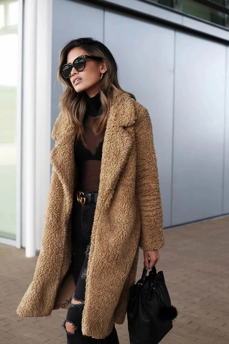 Soph Manteau Teddy Damski – Miękka i Ciepła Kurtka Oversize na Codzienny Komfort