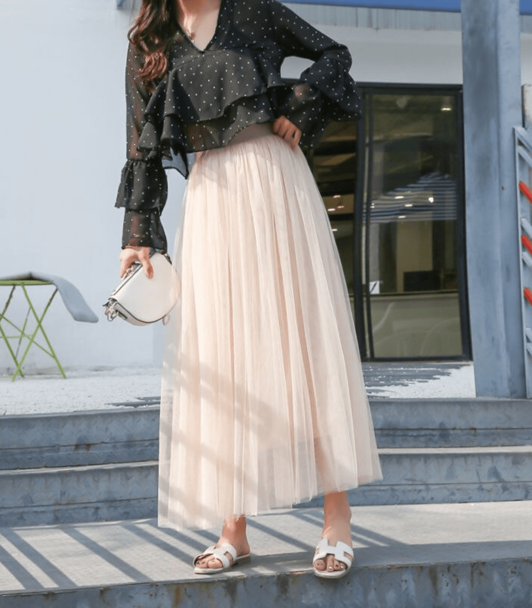 Falda de tul para mujeres Shandria Tule - Falda midi ligera en tul y poliéster, elegante y fluido corta