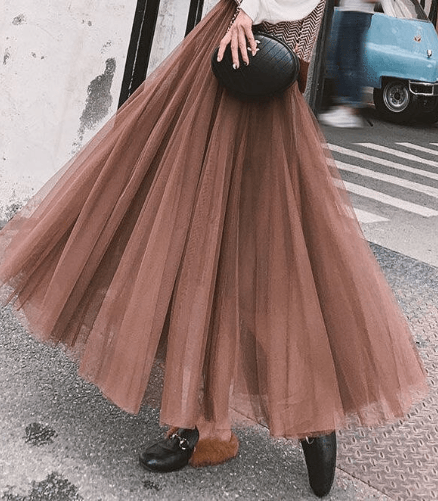 Falda de tul para mujeres Shandria Tule - Falda midi ligera en tul y poliéster, elegante y fluido corta