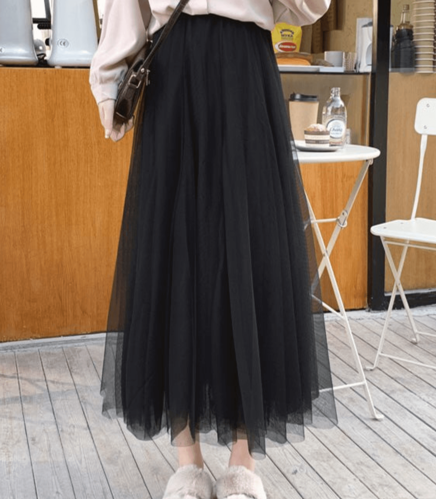 Falda de tul para mujeres Shandria Tule - Falda midi ligera en tul y poliéster, elegante y fluido corta