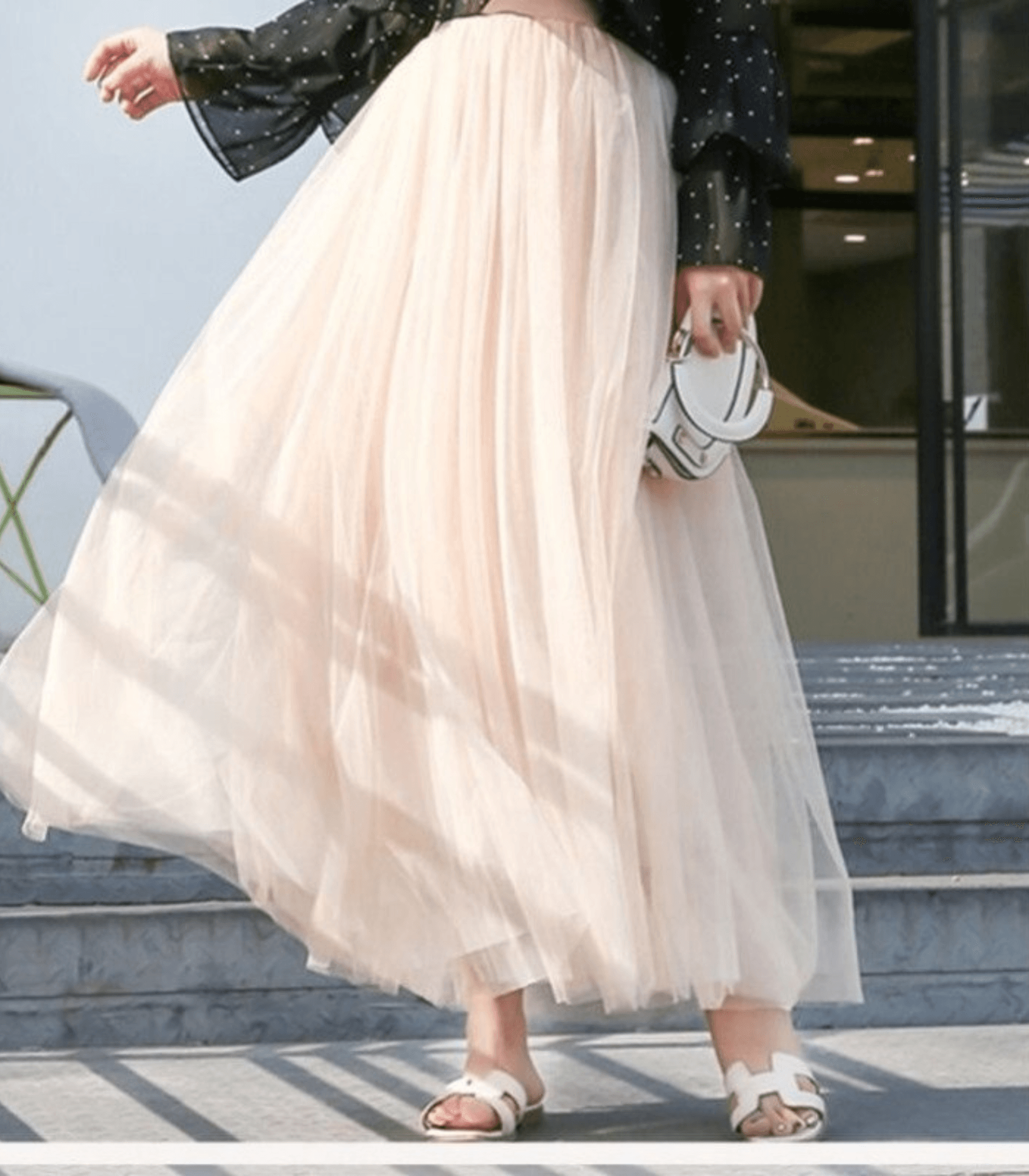Falda de tul para mujeres Shandria Tule - Falda midi ligera en tul y poliéster, elegante y fluido corta