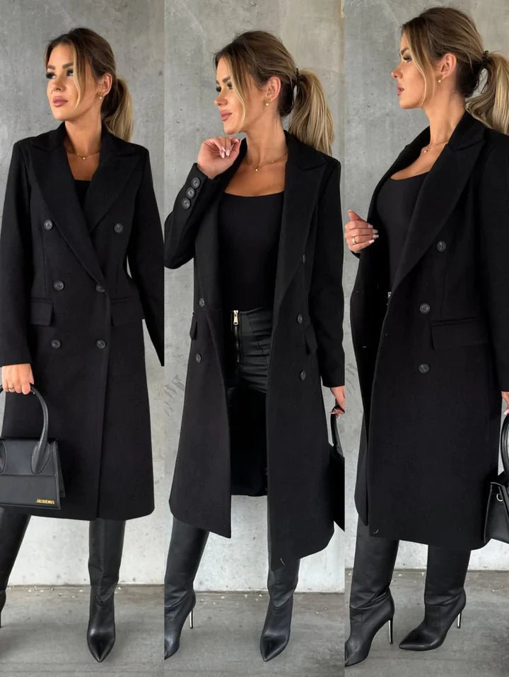 Laura dámský dlouhý zimní plášť – elegantní, teplý a sofistikovaný s nadčasovým stylem
