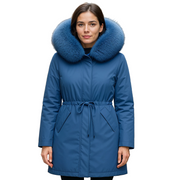 Parka Mulher Lianna para Inverno – Impermeável, Capuz Oversize & Cintura Ajustável