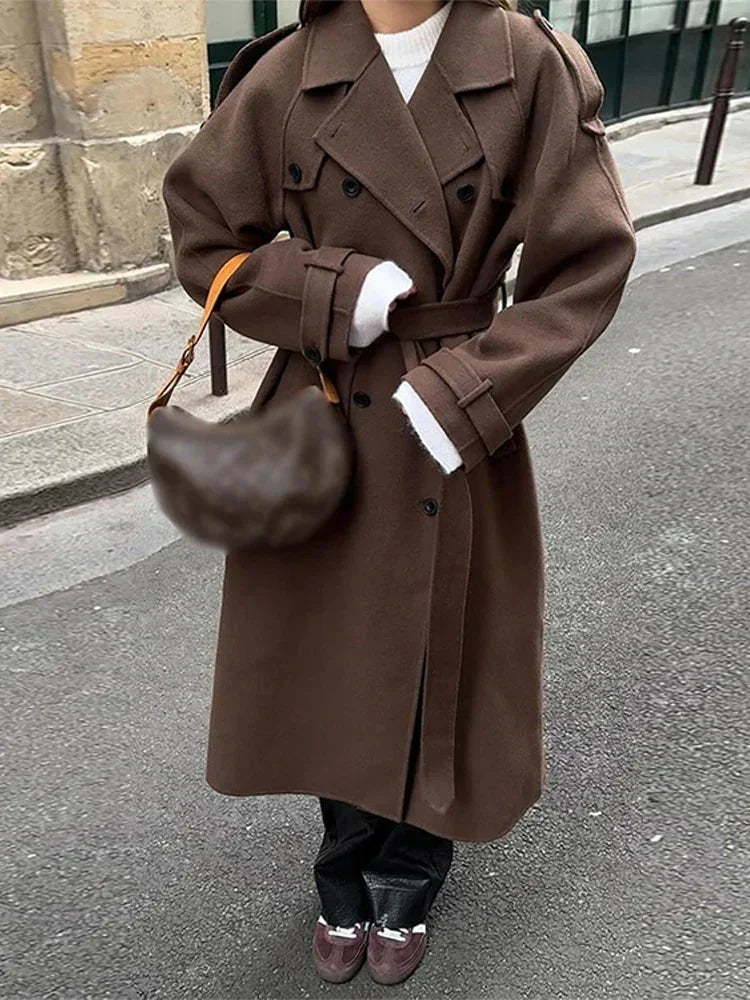Jane Manteau Mi Long Femme – Ceinturé Élégant, Doublure Douce & Style Intemporel