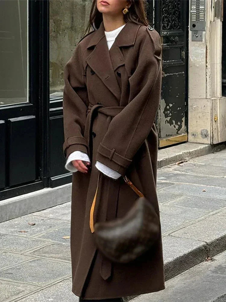 Jane Manteau Mi Long Femme – Ceinturé Élégant, Doublure Douce & Style Intemporel