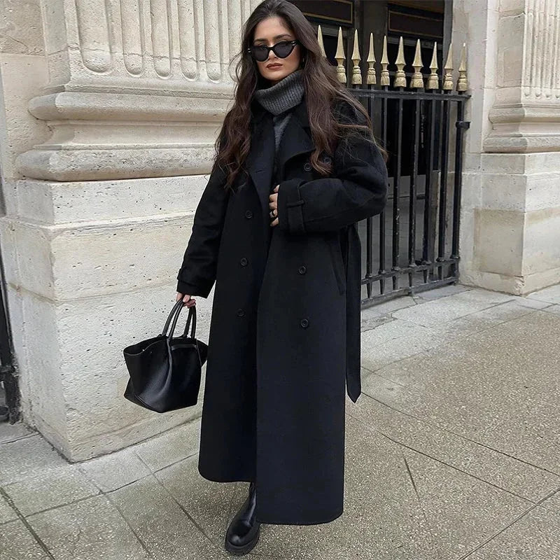 Jane Manteau Mi Long Femme – Ceinturé Élégant, Doublure Douce & Style Intemporel