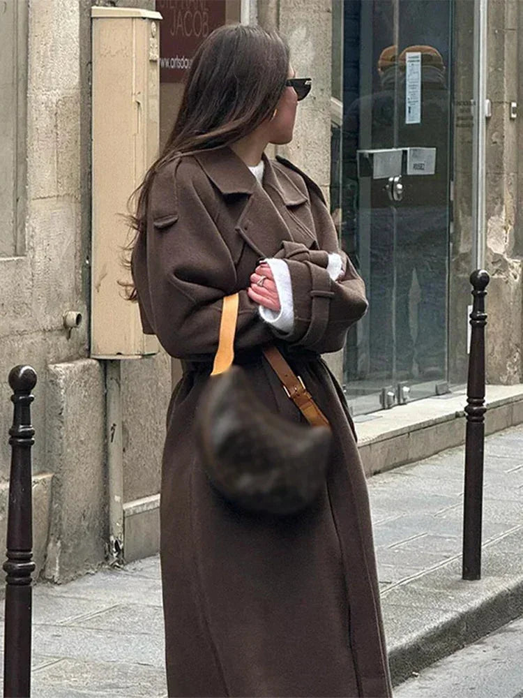 Jane Manteau Mi Long Femme – Ceinturé Élégant, Doublure Douce & Style Intemporel