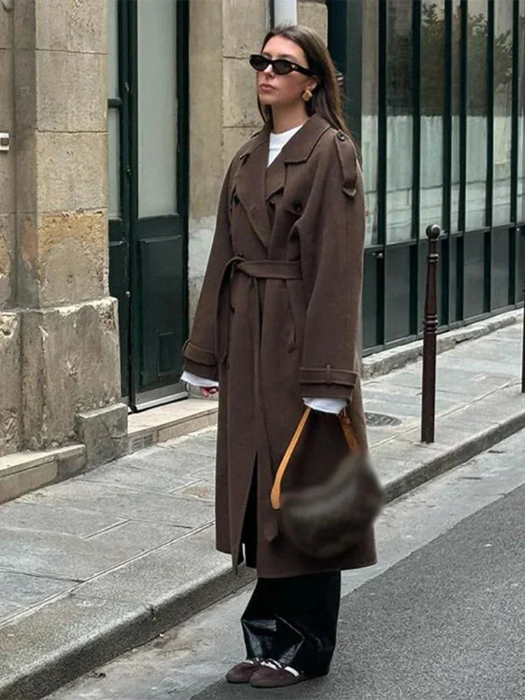 Jane Manteau Mi Long Femme – Ceinturé Élégant, Doublure Douce & Style Intemporel