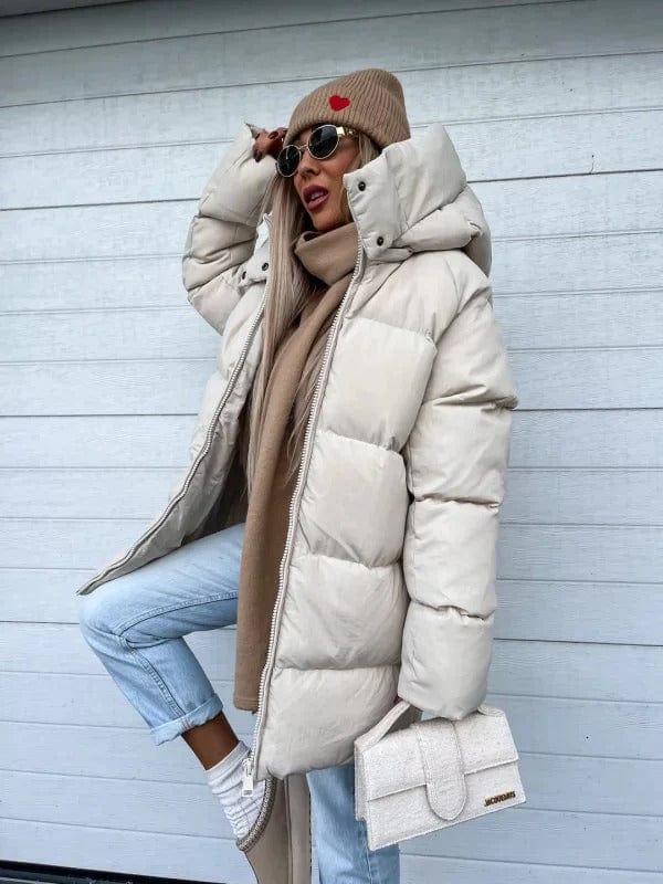 Nava Damen Oversize Daunenjacke – Steppjacke mit Stehkragen für Winter & Streetstyle