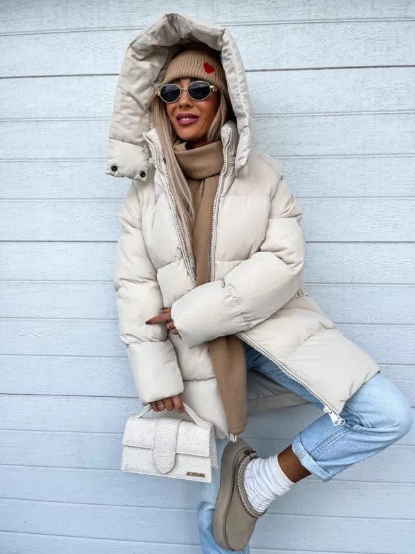 Nava Damen Oversize Daunenjacke – Steppjacke mit Stehkragen für Winter & Streetstyle