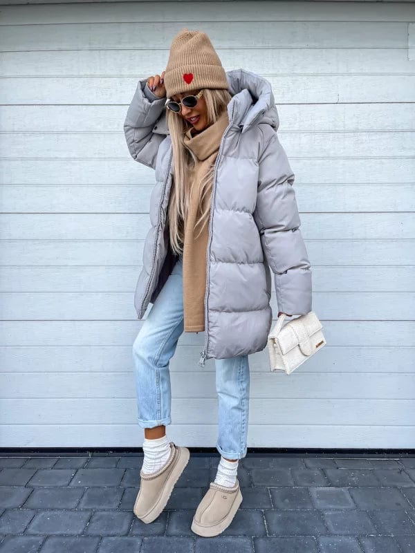 Nava Damen Oversize Daunenjacke – Steppjacke mit Stehkragen für Winter & Streetstyle