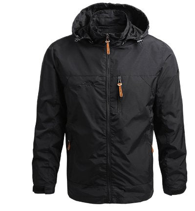 Alain Veste Outdoor Homme Imperméable – Coupe-Vent en Polyamide avec Capuche Ajustable