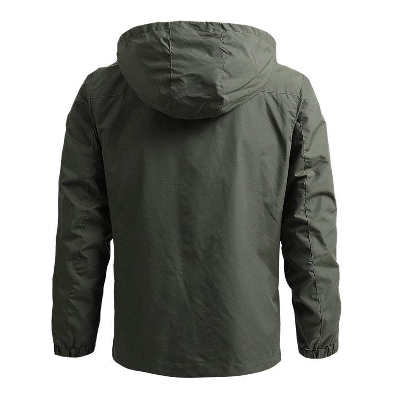 Alain Veste Outdoor Homme Imperméable – Coupe-Vent en Polyamide avec Capuche Ajustable