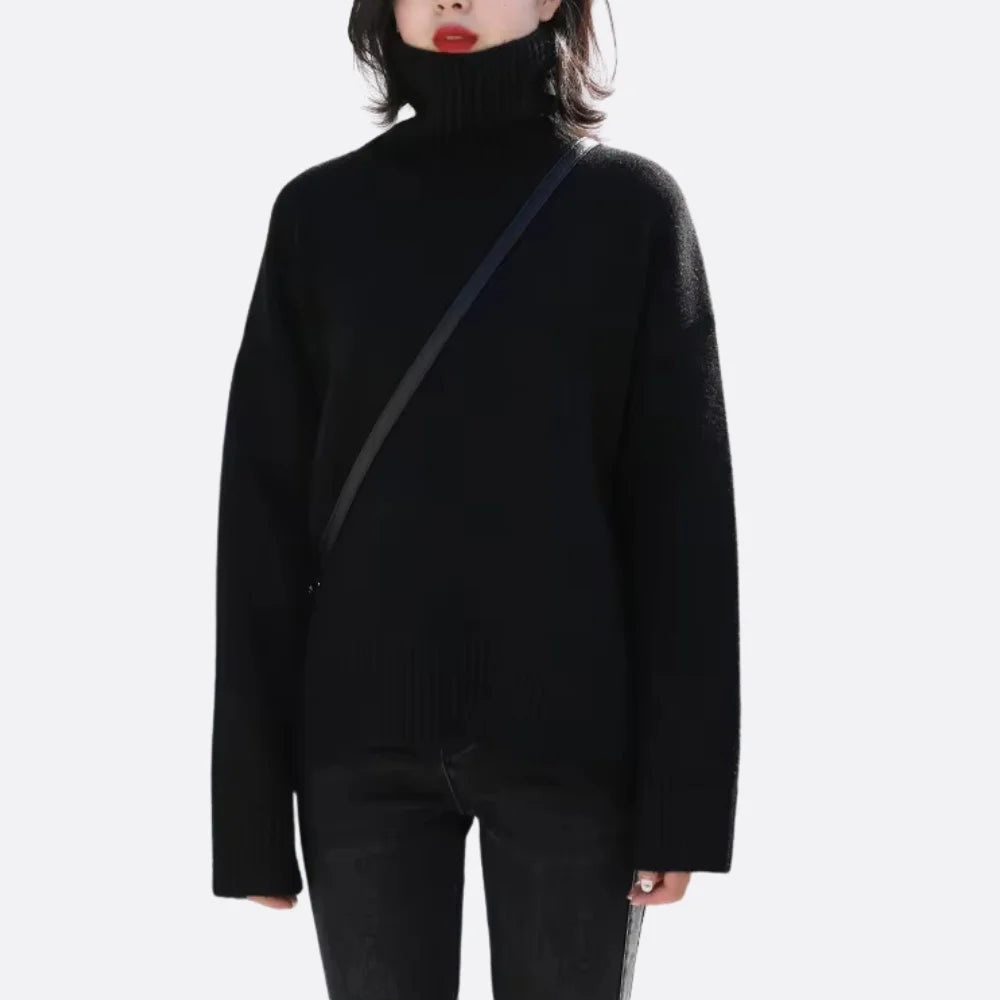 Melanie Sweter z Golfem Oversize Damski – Miękka Dzianina, Ciepło, Wygoda i Nowoczesny Styl