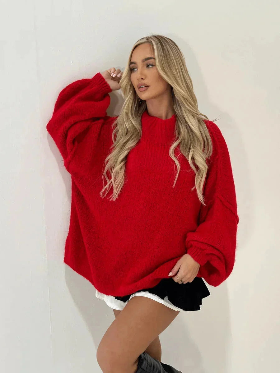 Kylan ženski pulover oversize s rolkom – mekana pletenina, širok kroj i moderan stil