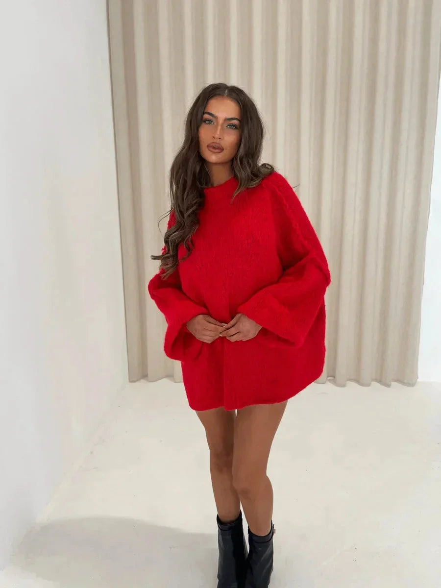 Kylan ženski pulover oversize s rolkom – mekana pletenina, širok kroj i moderan stil