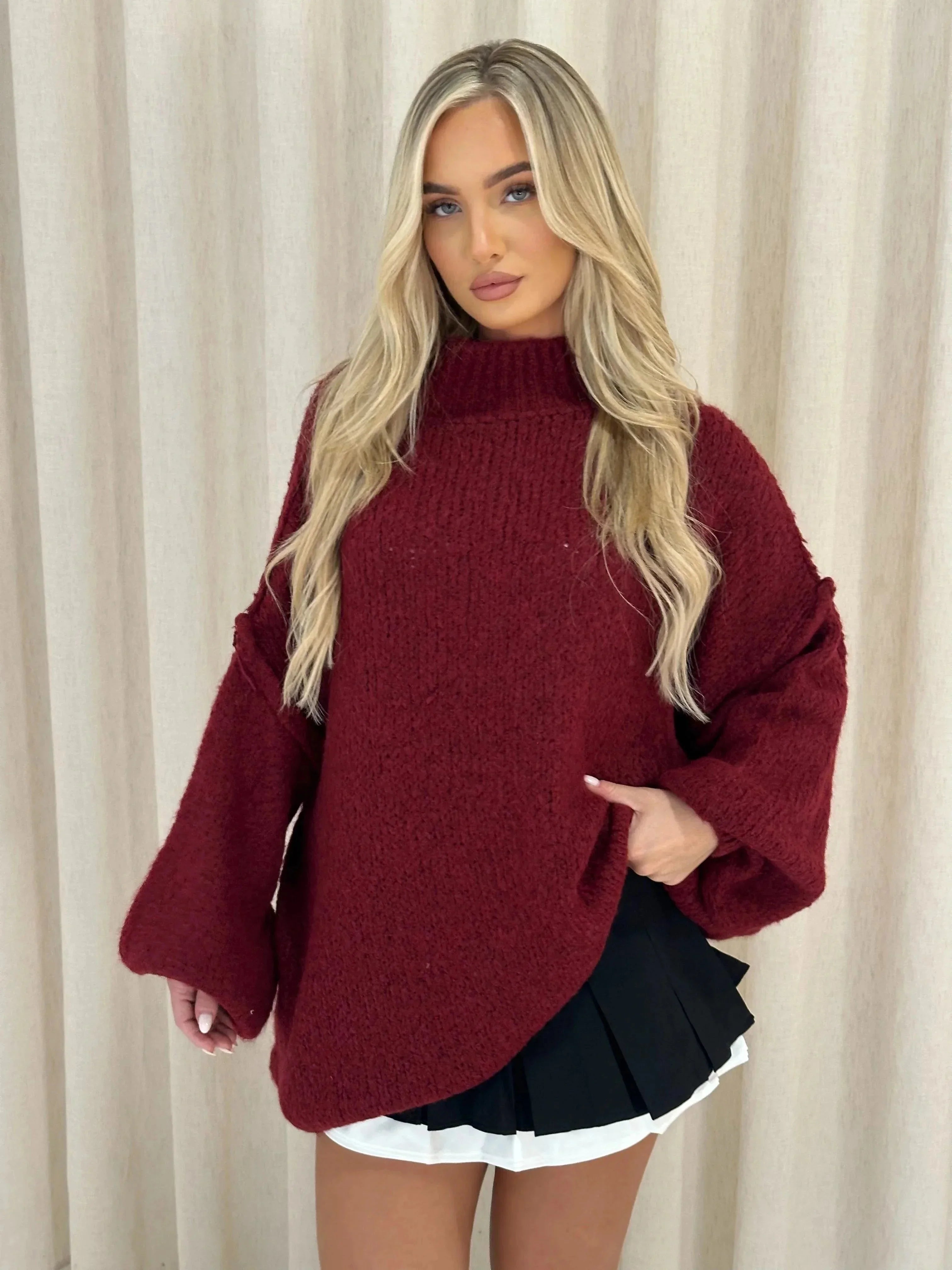 Kylan ženski pulover oversize s rolkom – mekana pletenina, širok kroj i moderan stil