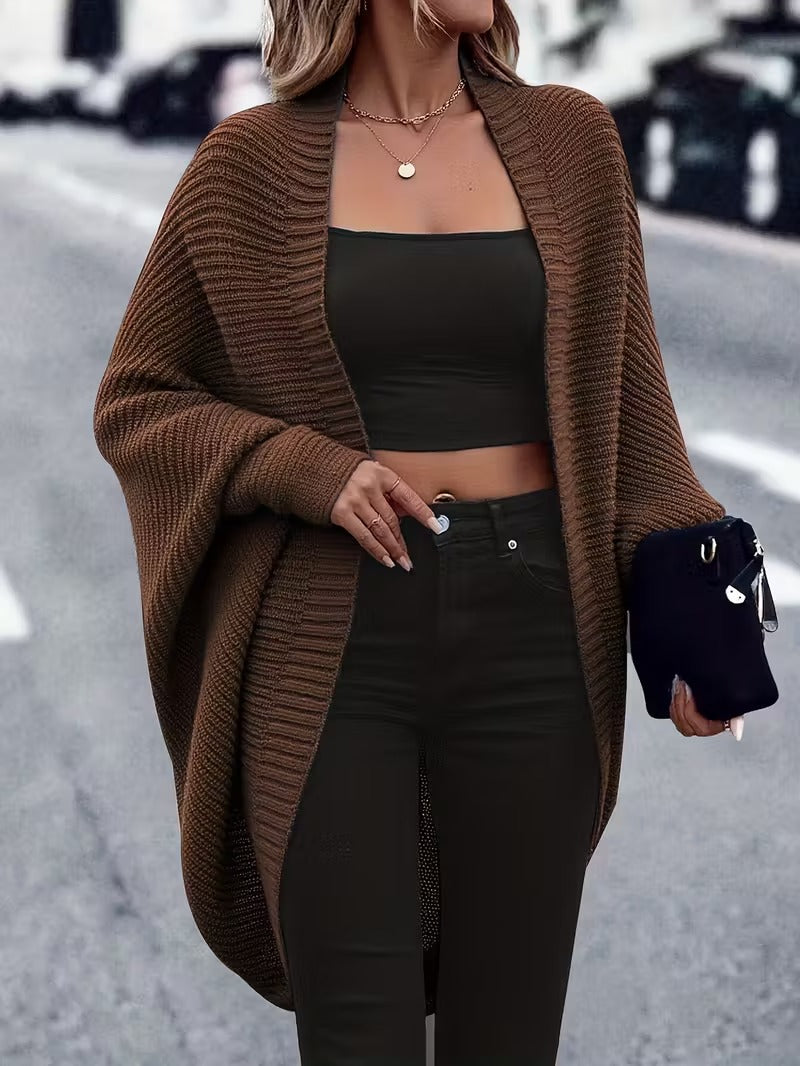 Madison Cardigan Tricoté Oversize pro ženy – Měkká zimní vrstva s volným střihem a předním rozparkem