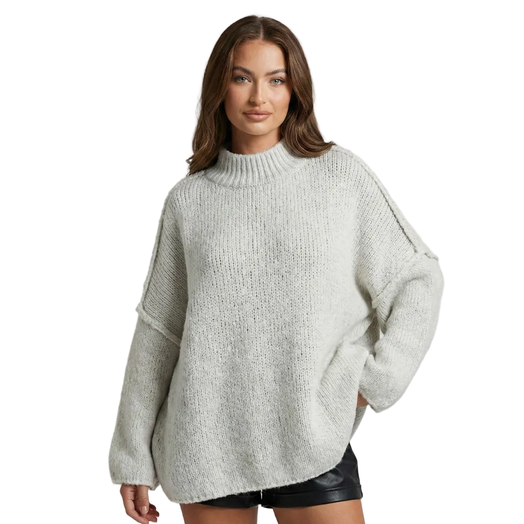 Kylan γυναικείο oversized πουλόβερ με ζιβάγκο – Απαλή πλέξη, φαρδιά γραμμή & μοντέρνο στυλ