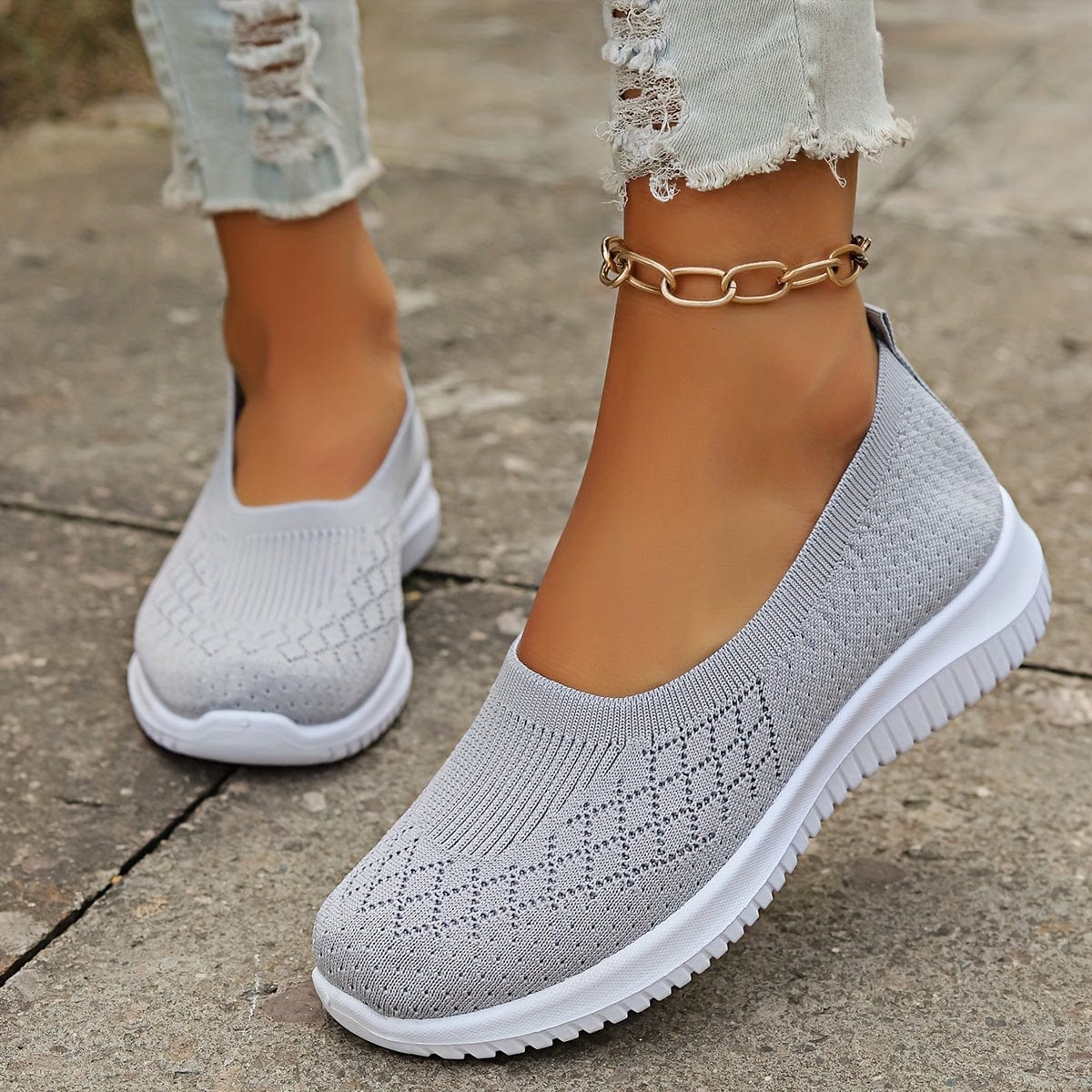 Dina Baskets Slip-On Damskie – Buty Bez Sznurowadeł, Lekkie, Oddychające i Elastyczne