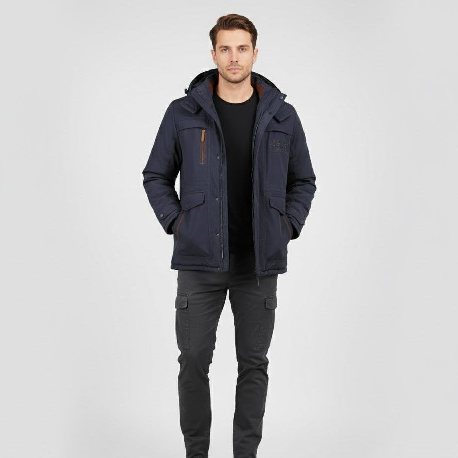 Butch Veste d’Hiver Homme – Manteau Rembourré avec Capuche et Doublure Chaude