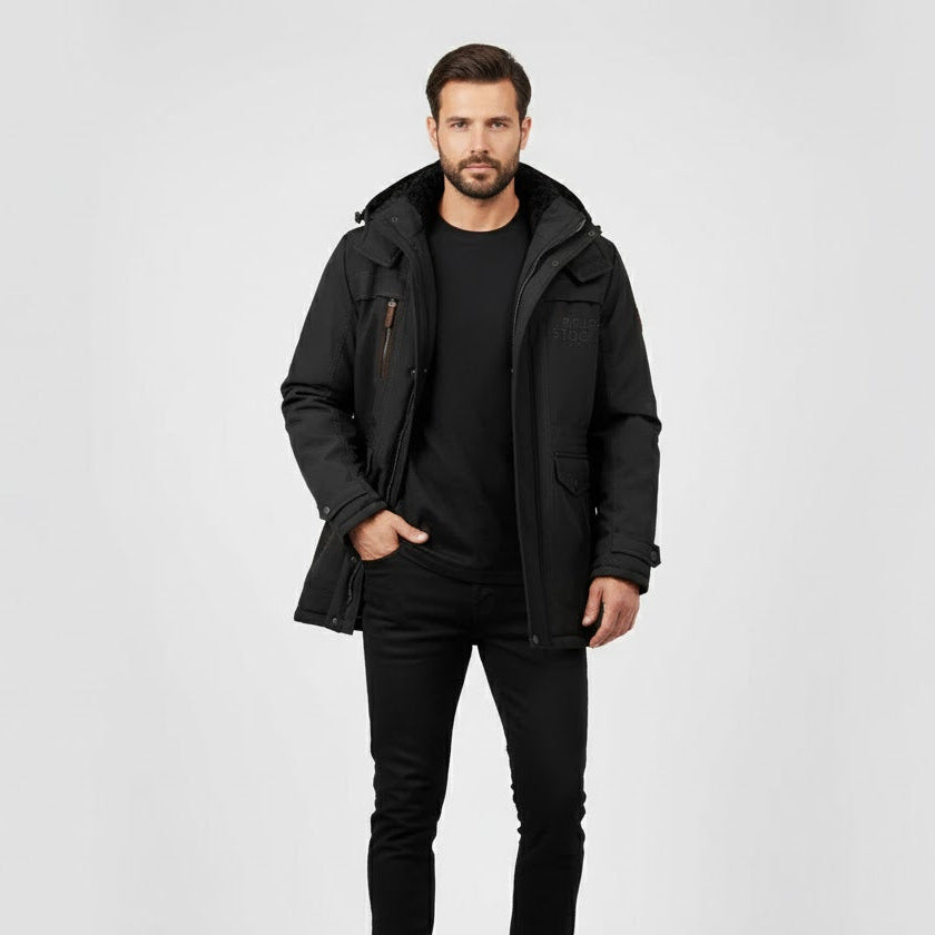 Butch Herren-Winterjacke – Gepolsterter Mantel mit Kapuze und warmem Futter