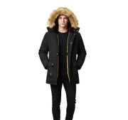 Amos Parka d’Hiver Homme – Manteau Rembourré avec Col en Fourrure et Coupe Confortable